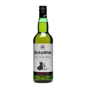 Black & White whisky bottle - premium Scotch delivered fresh in Nairobi.